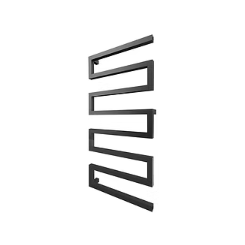 Product cut out image of the Radox Serpentine 1010mm x 500mm Matt Black Designer Towel Rail